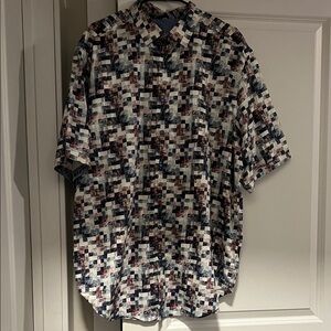 Robert Graham Mosaic Pattern Shirt - Blue, Red, White